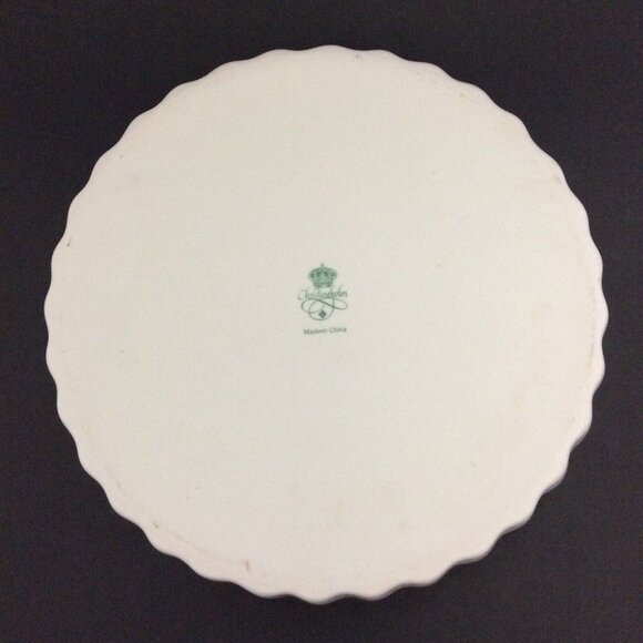 Pie Dish 9" Bakeware White Pink Roses Scalloped Edges Christine Holm - Picture 7 of 12